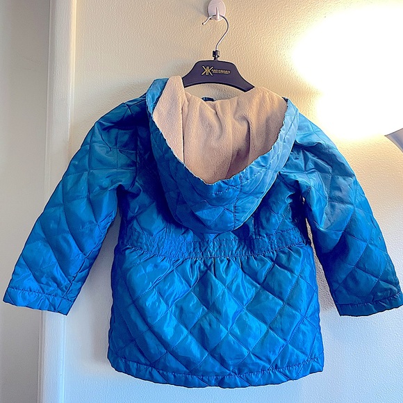 London Fog rain coat/ Turquoise Teal Fleece Lined Hooded Puffer Jacket - Picture 2 of 7